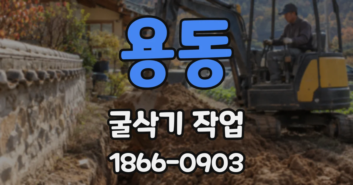용동 굴삭기 작업