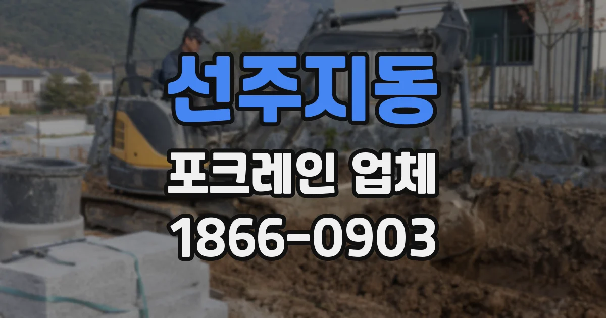 선주지동 포크레인 업체