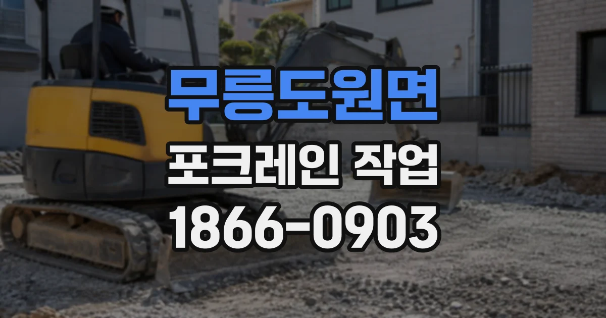 무릉도원면 포크레인작업