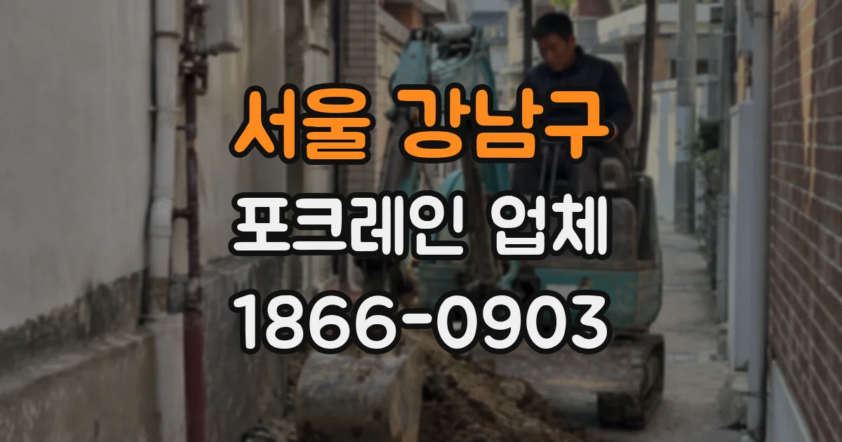 서울 강남구 포크레인 업체