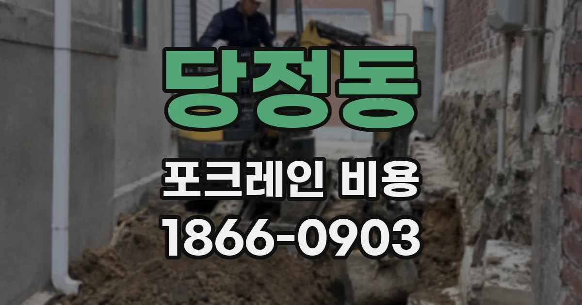 당정동 포크레인 비용