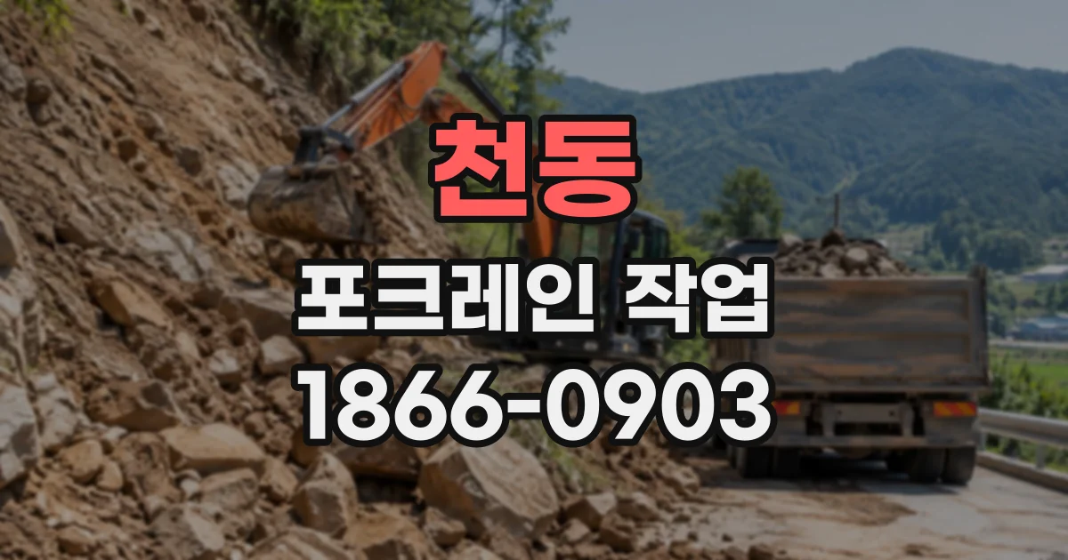 천동 포크레인작업
