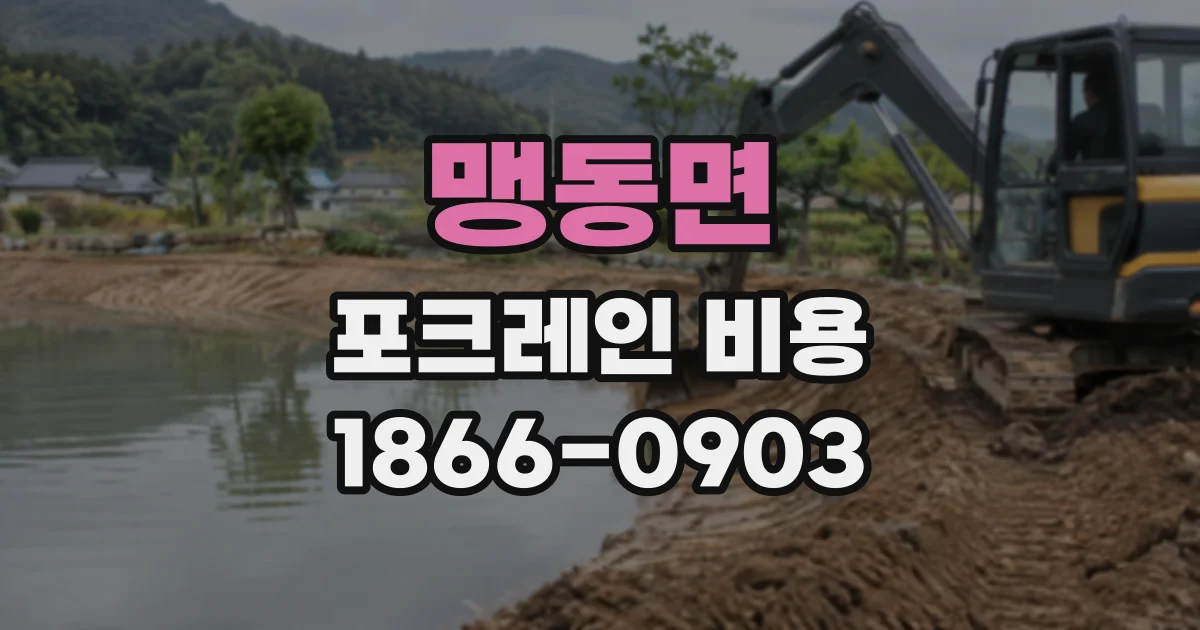 맹동면 포크레인비용