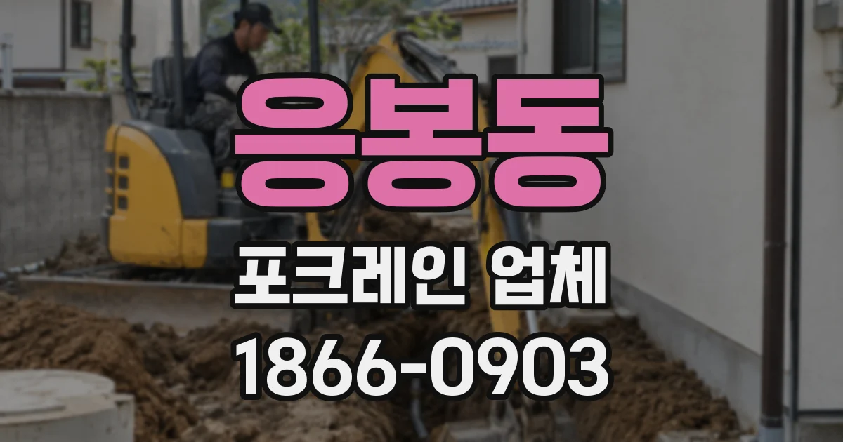 응봉동 포크레인 업체