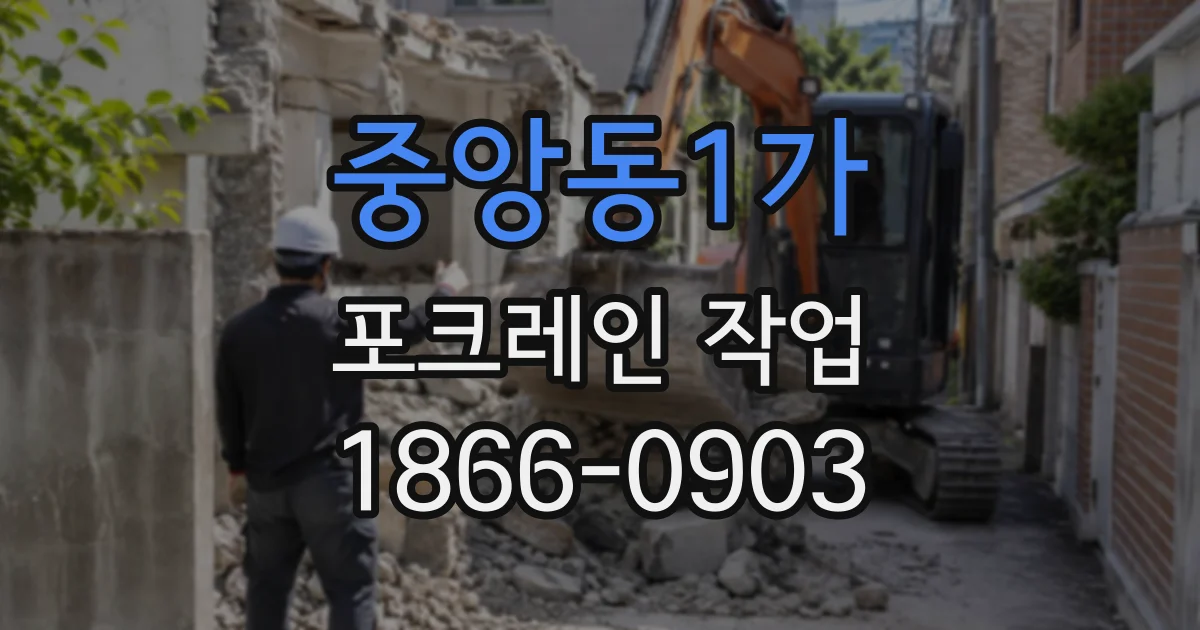 중앙동1가 포크레인작업