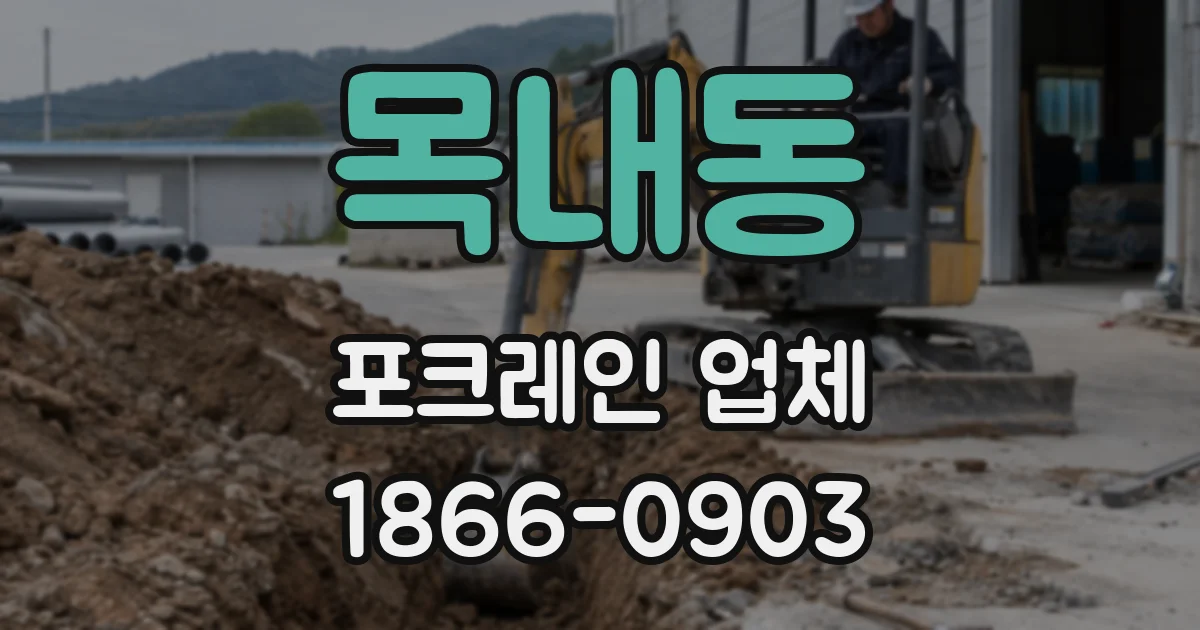 목내동 포크레인 업체