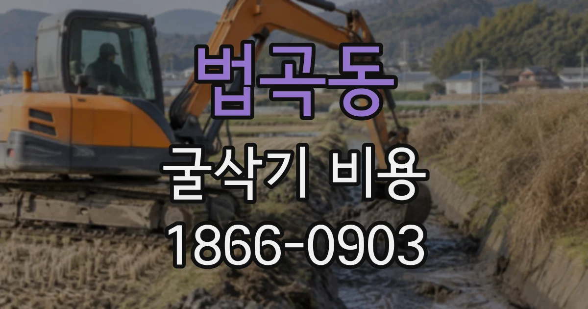 법곡동 굴삭기비용
