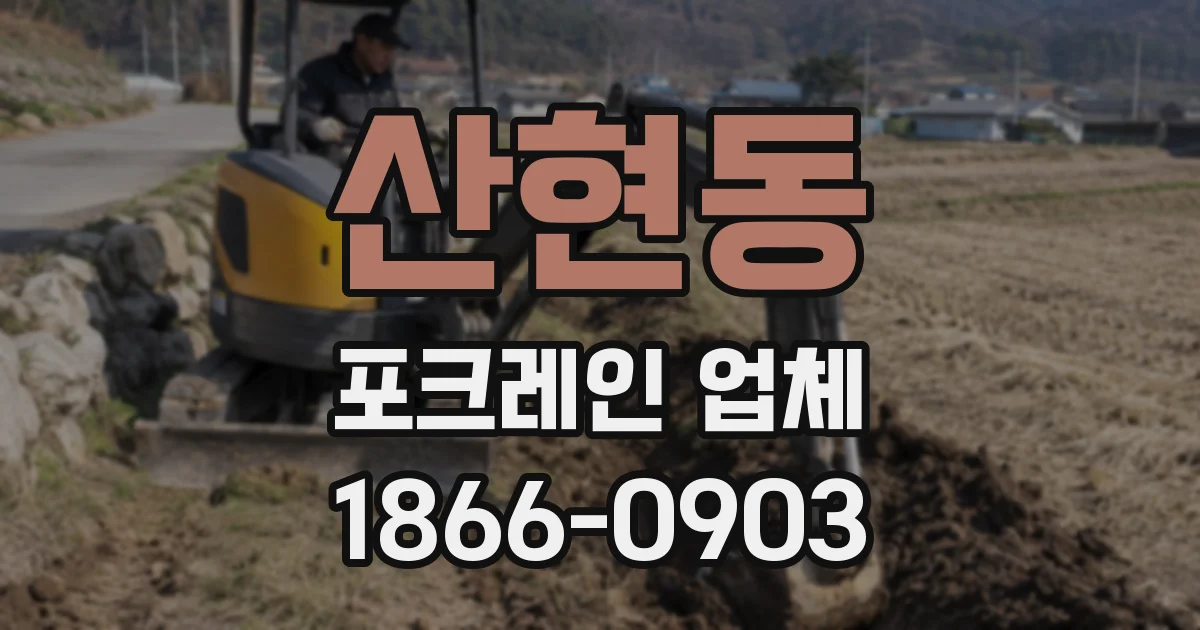 산현동 포크레인 업체