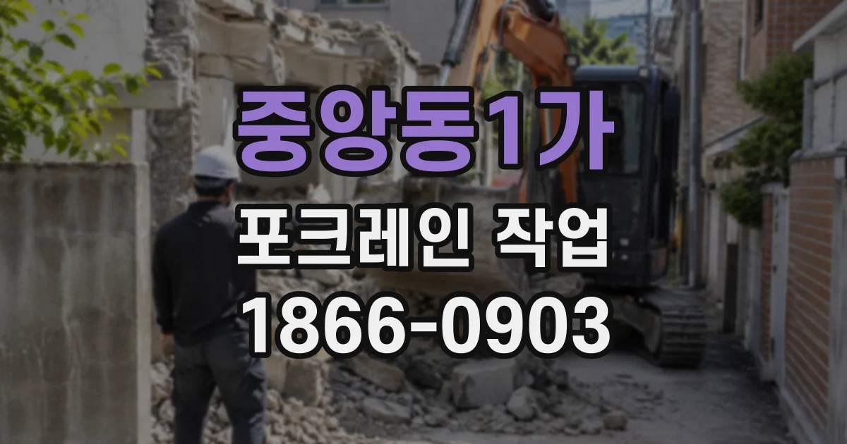 중앙동1가 포크레인작업