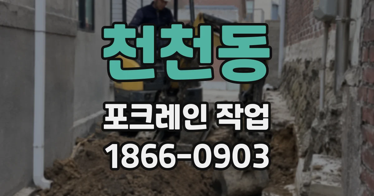 천천동 포크레인 작업