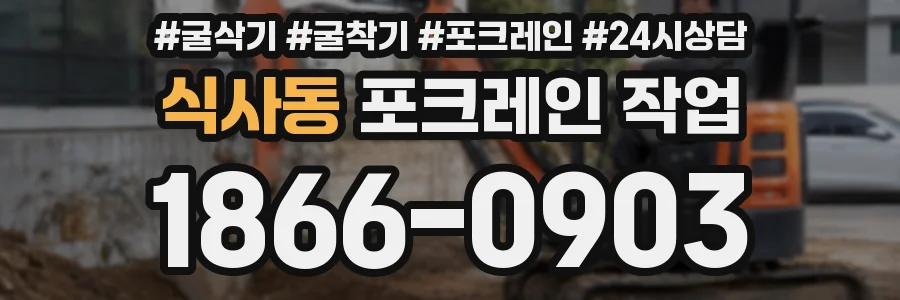 식사동 포크레인 작업