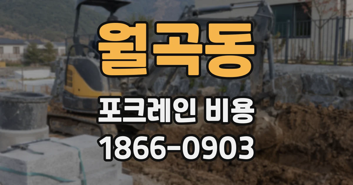 월곡동 포크레인 비용