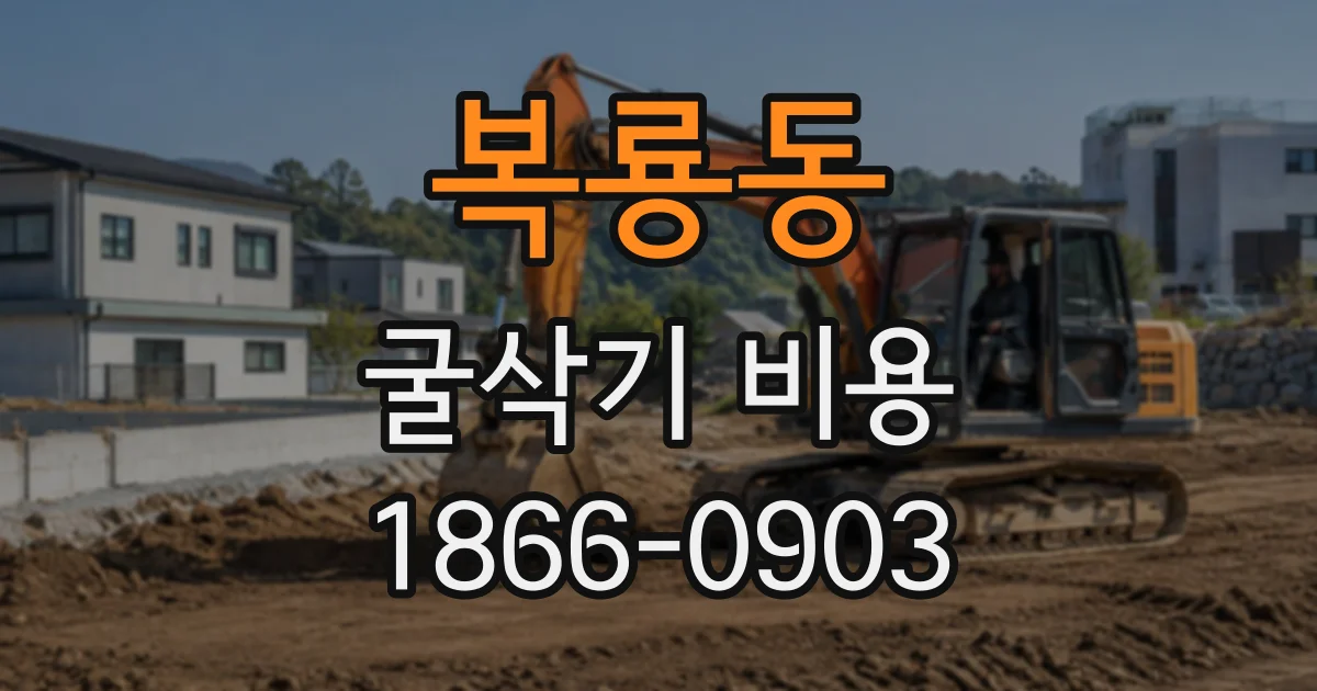 복룡동 굴삭기비용