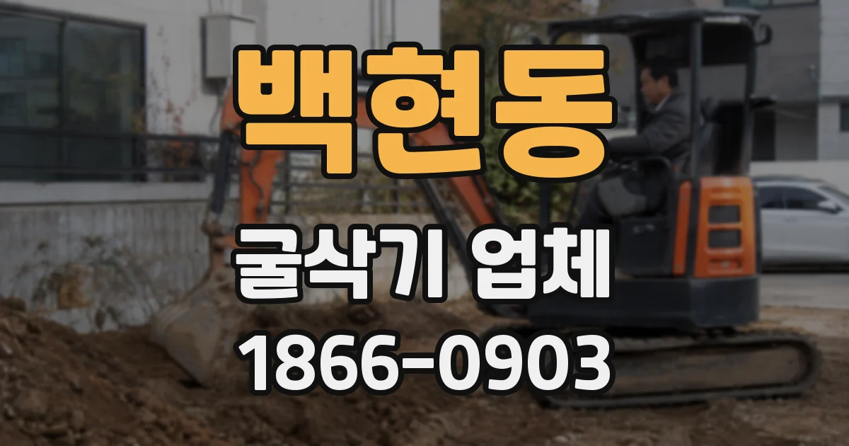 백현동 굴삭기 업체
