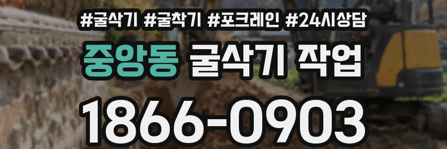 중앙동 굴삭기 작업