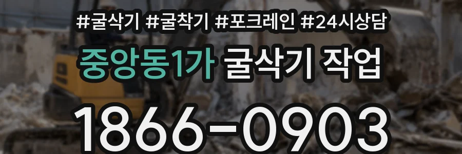 중앙동1가 굴삭기 작업