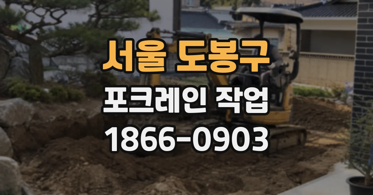 서울 도봉구 포크레인 작업
