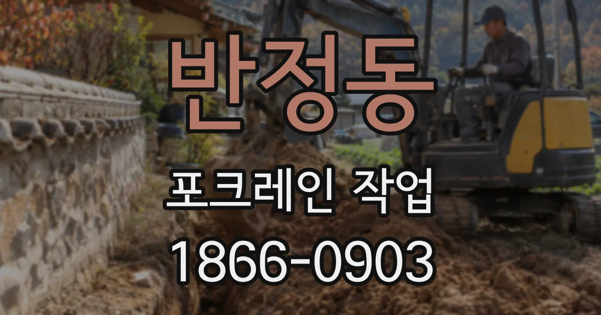반정동 포크레인 작업