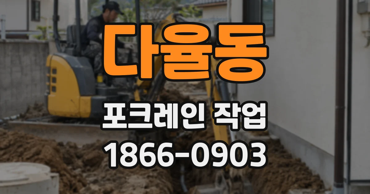 다율동 포크레인 작업