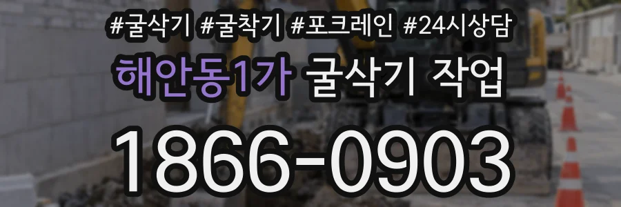 해안동1가 굴삭기 작업