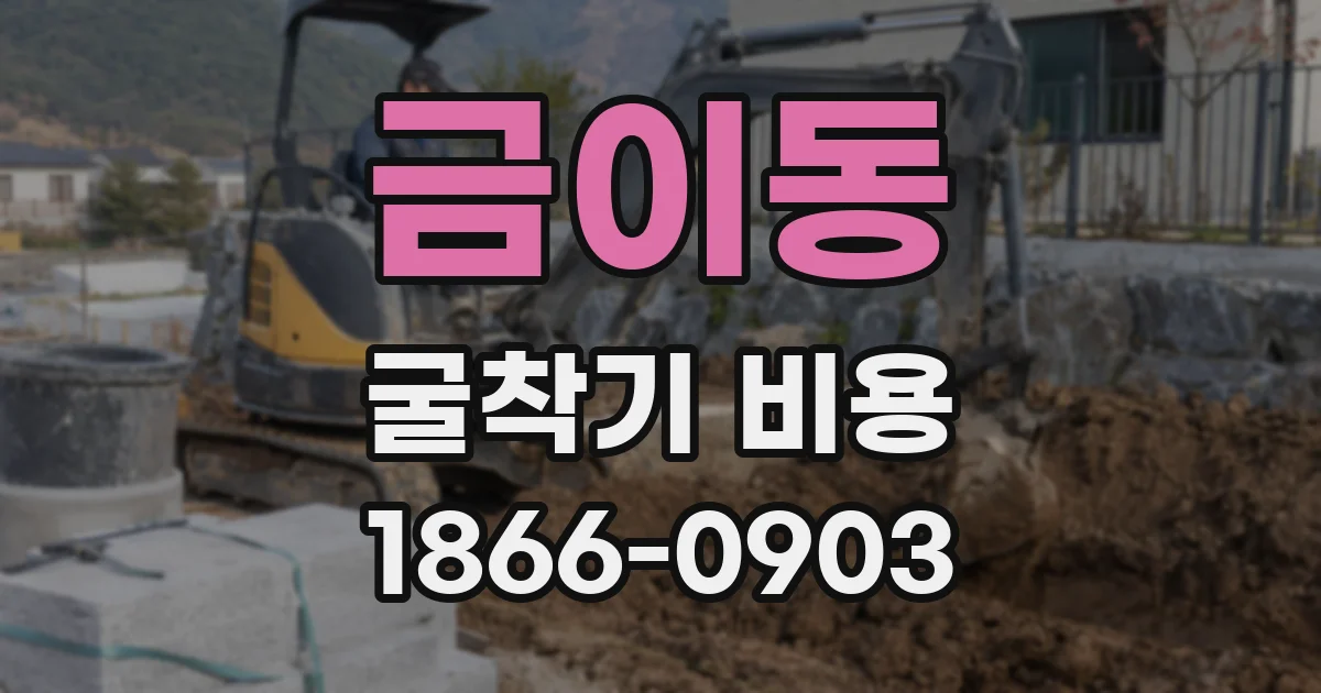 금이동 굴착기 비용