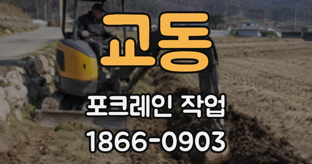 교동 포크레인 작업