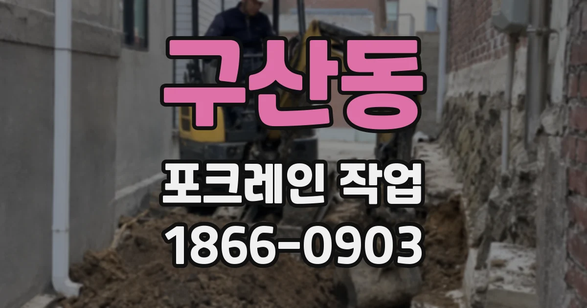 구산동 포크레인 작업