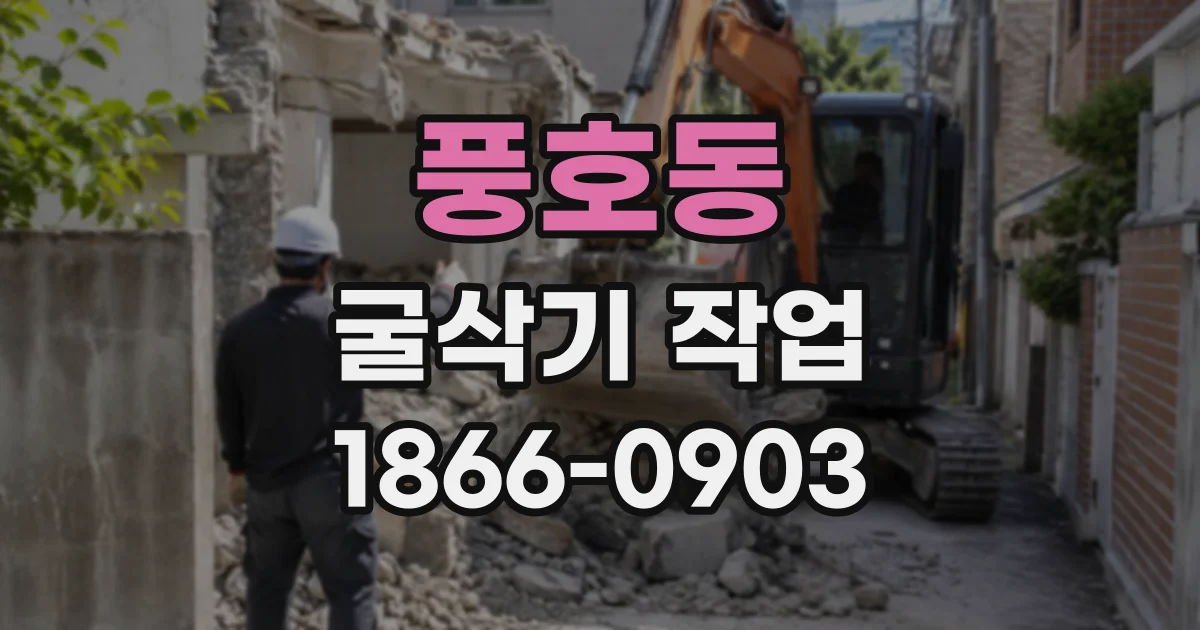 풍호동 굴삭기작업
