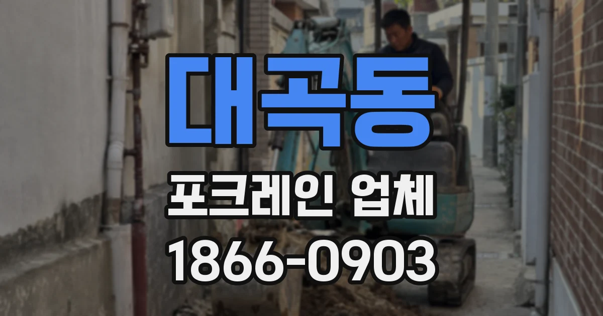 대곡동 포크레인 업체