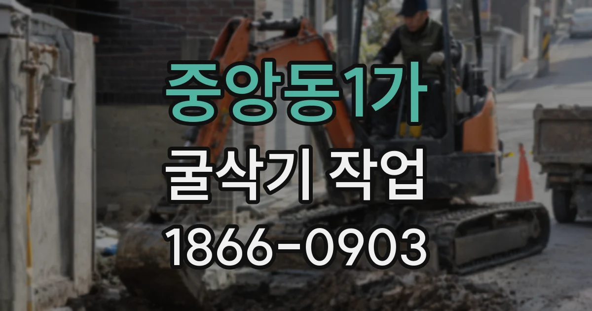 중앙동1가 굴삭기 작업