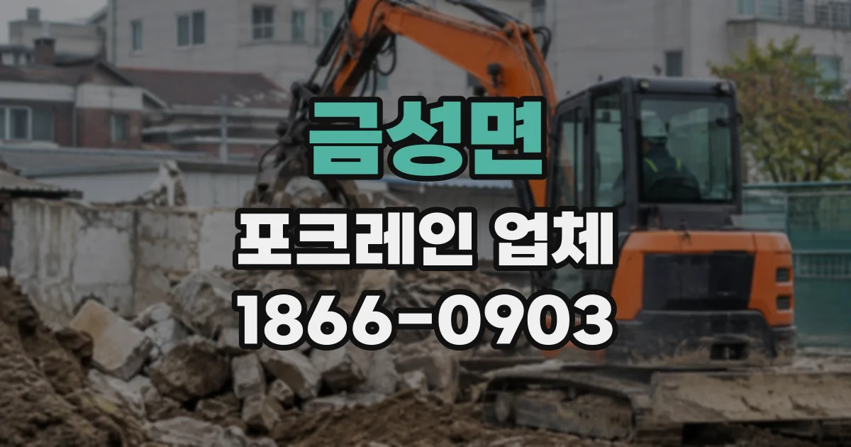 금성면 포크레인업체