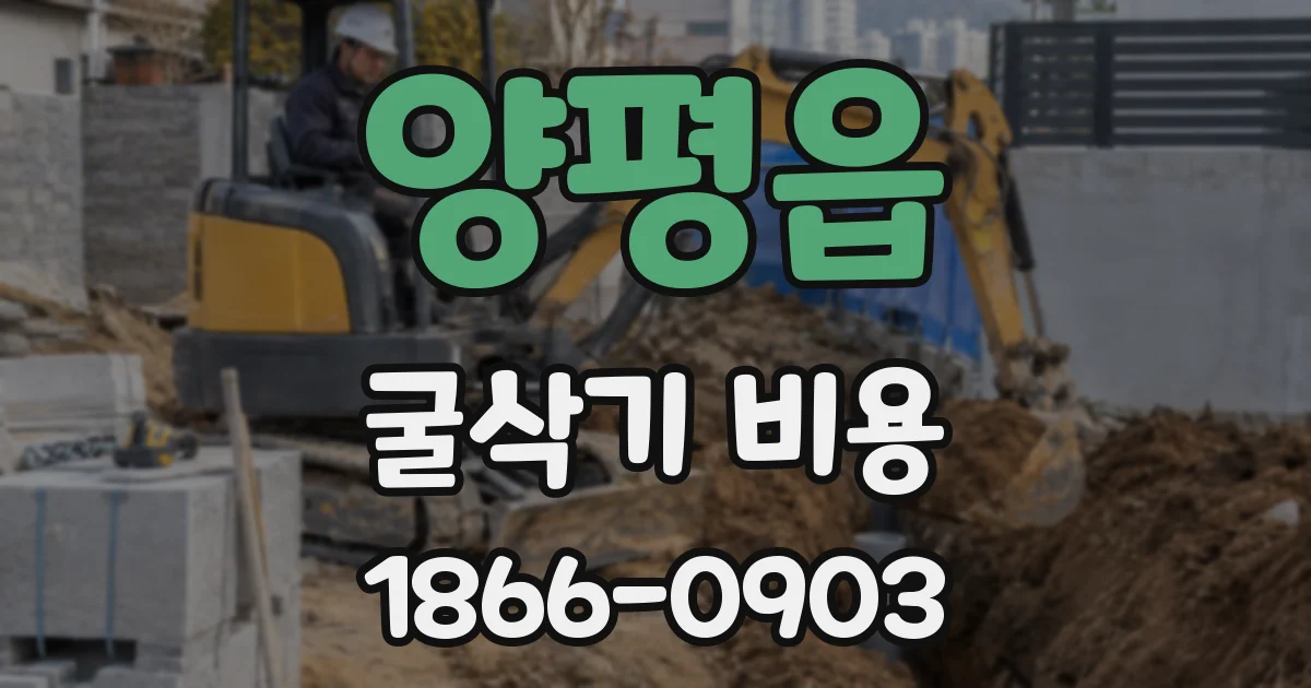 양평읍 굴삭기 비용