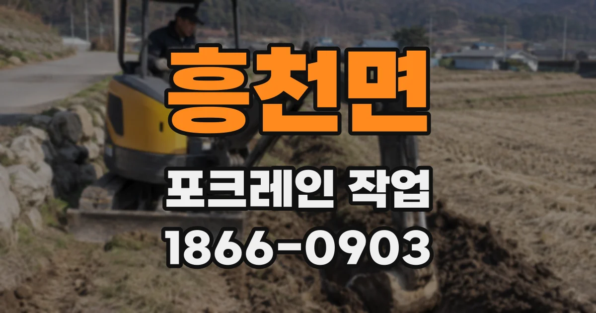 흥천면 포크레인 작업