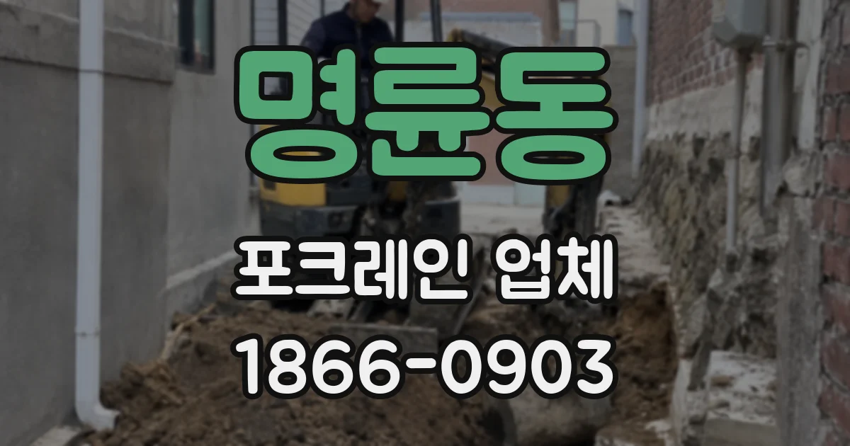 명륜동 포크레인 업체