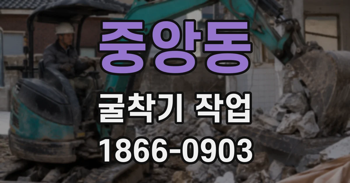 중앙동 굴착기 작업