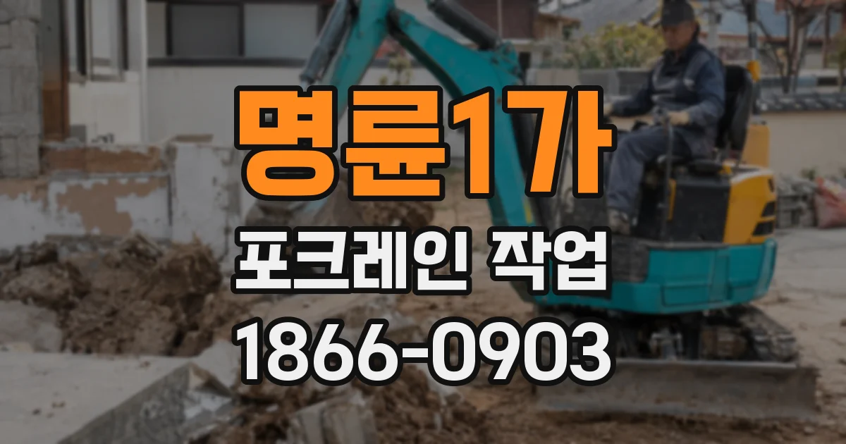 명륜1가 포크레인 작업