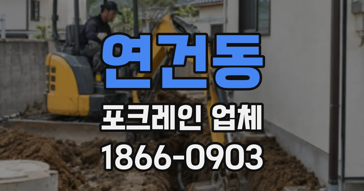 연건동 포크레인 업체