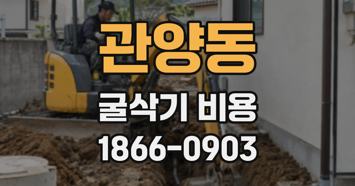 관양동 굴삭기 비용