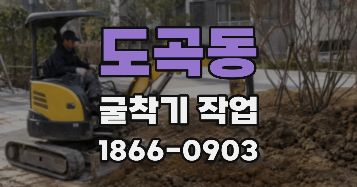 도곡동 굴착기 작업