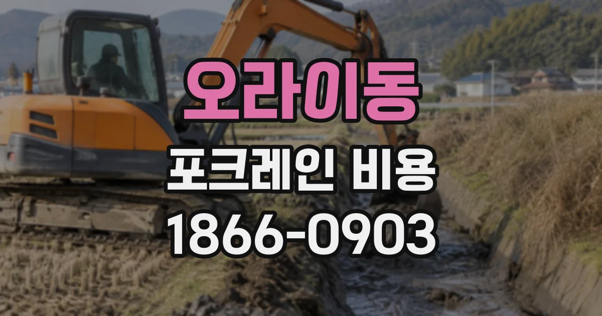 오라이동 포크레인비용