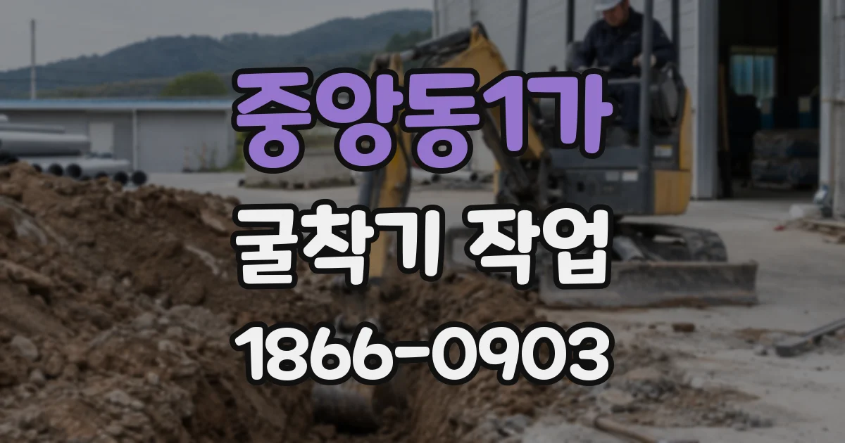 중앙동1가 굴착기 작업