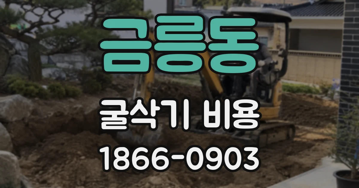 금릉동 굴삭기 비용