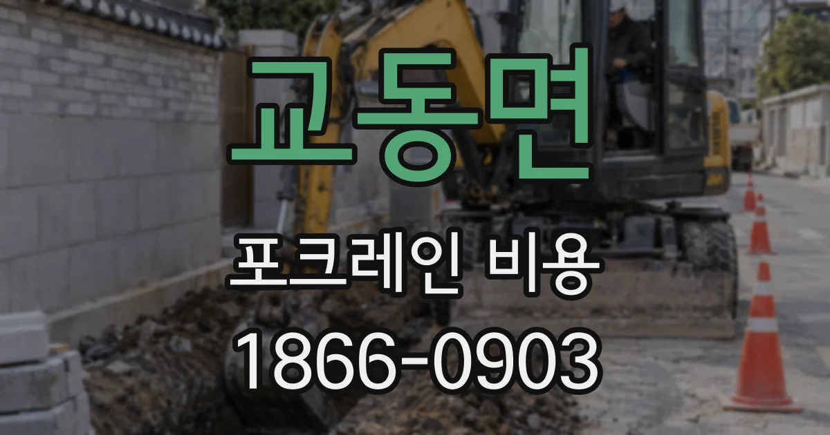 교동면 포크레인 비용