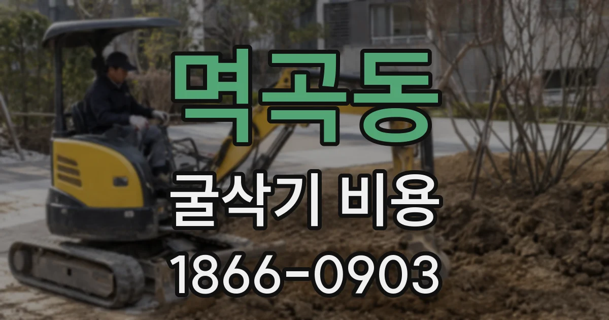 멱곡동 굴삭기 비용