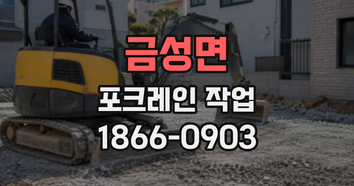 금성면 포크레인작업