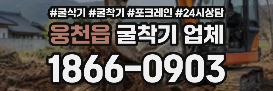 웅천읍 굴착기업체 상담 전화 1866-0903