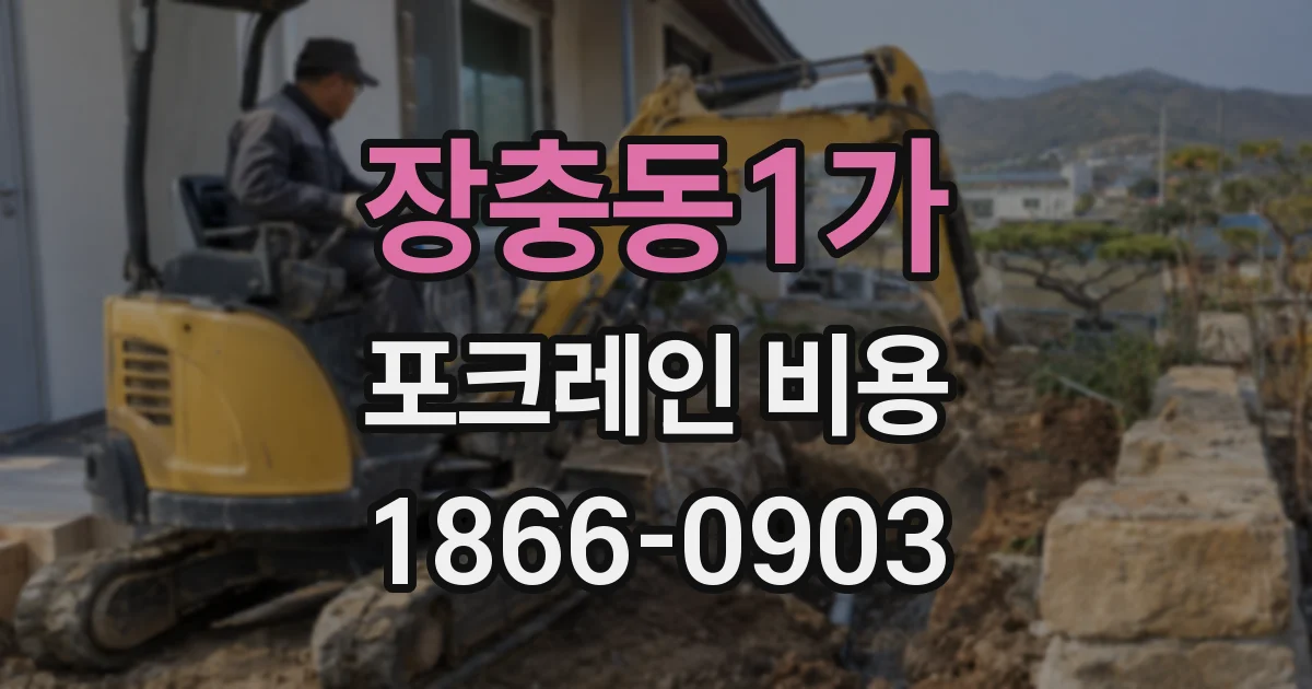 장충동1가 포크레인 비용