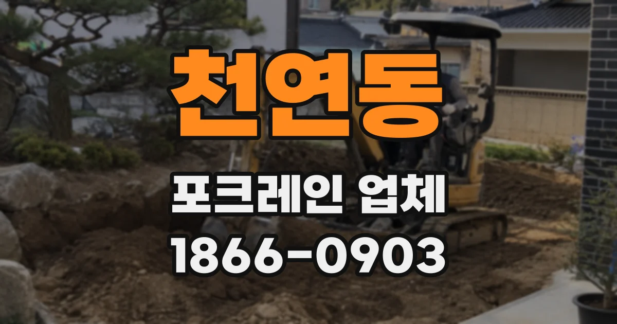 천연동 포크레인 업체