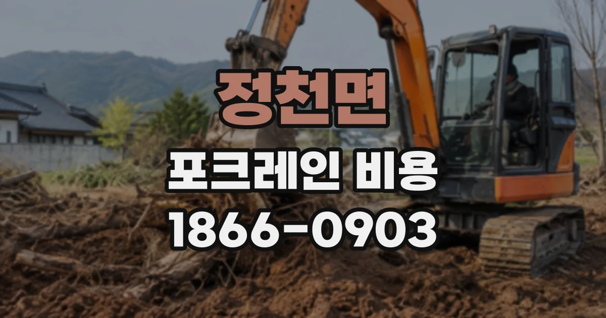 정천면 포크레인비용