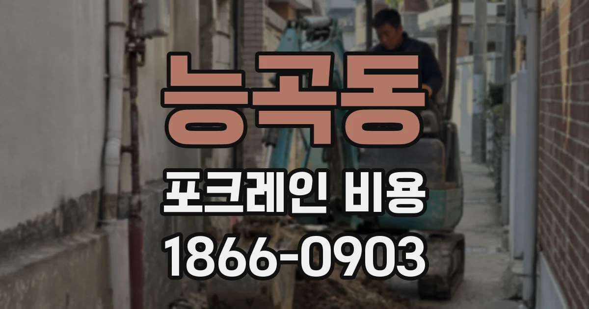 능곡동 포크레인 비용